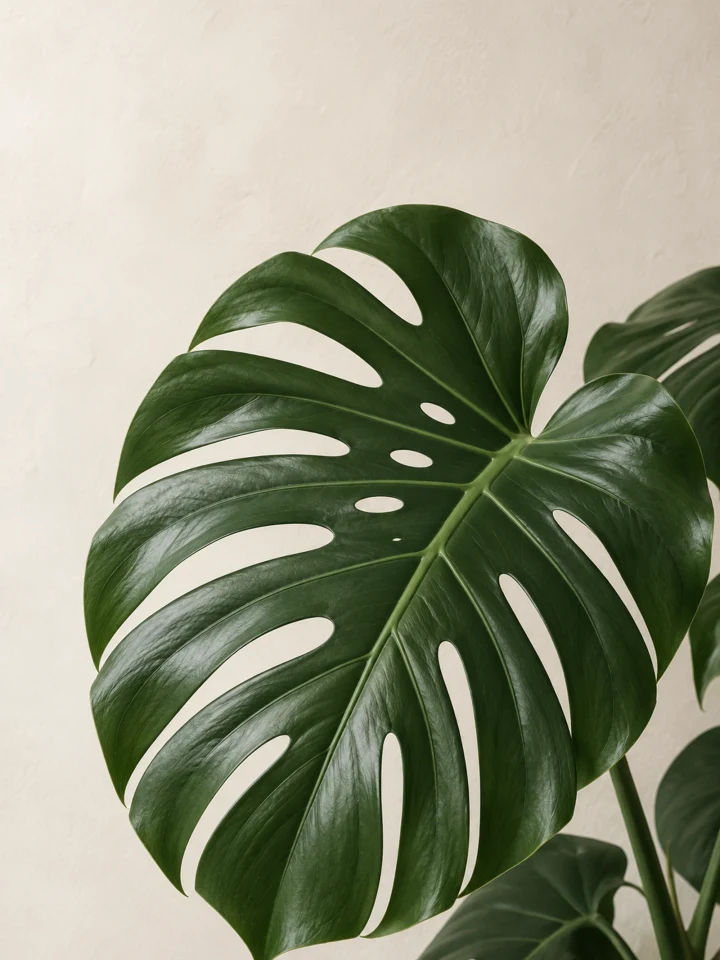 A mature Monstera deliciosa leaf